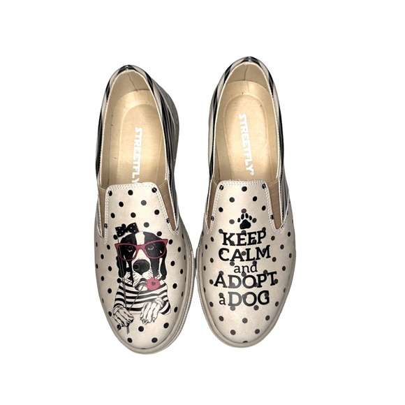 Streetfly - Keep Calm and Adopt a Dog slide in Loafers, Size 39, NIB - Picture 3 of 9